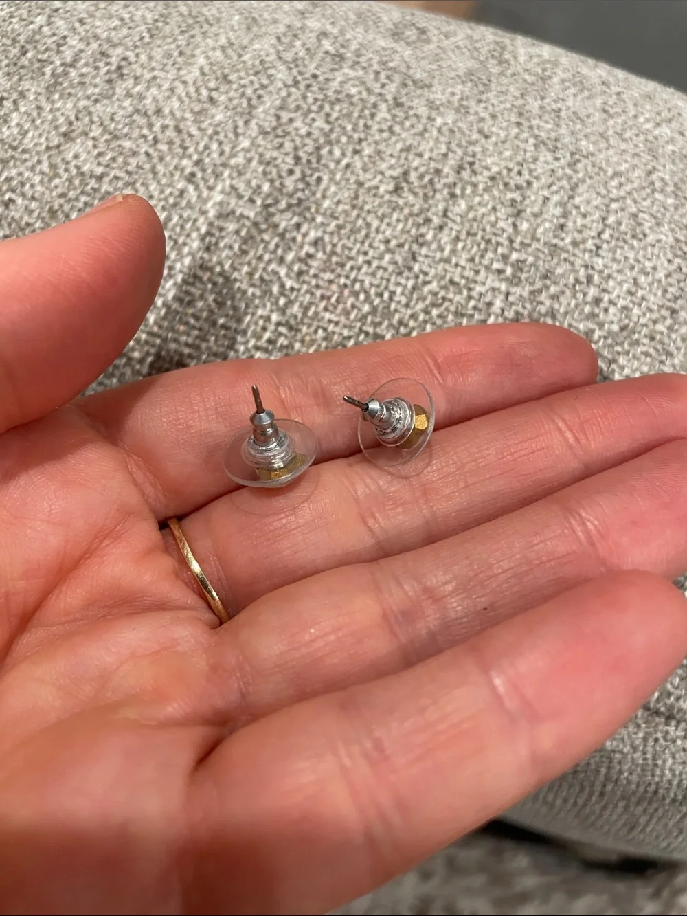 Crystal Heart Stud Earrings - Iridescent